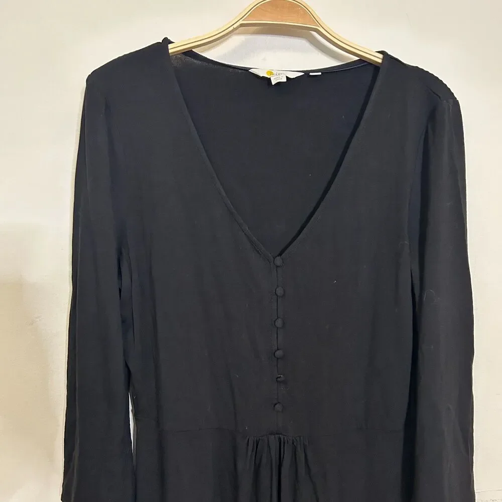 Boden Dress Black Fit & Flare Viscose Blend 10 Classic Work Office‎ Basic 10 - Picture 2 of 8